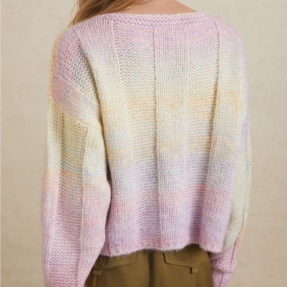 NWOT Anthropologie rainbow knit sweater - Picture 2 of 9
